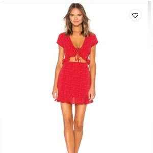 Red Polka Dot Superdown Dress, Size Small, Never worn